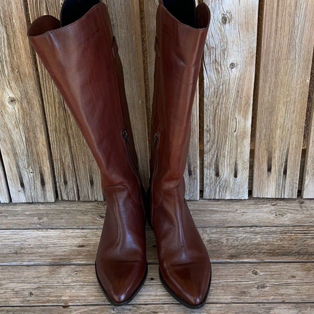 Sesto Meucci Brown Leather Tall Boots